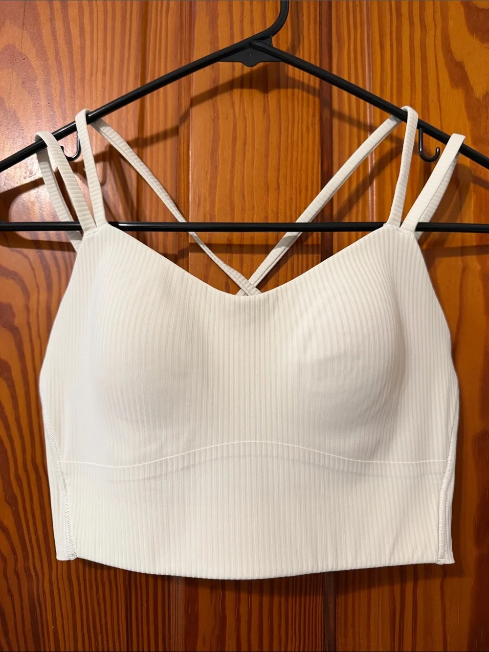 NWOT Lululemon Like a Cloud Ribbed Longline Bra Light Support B/C Cup - Bone